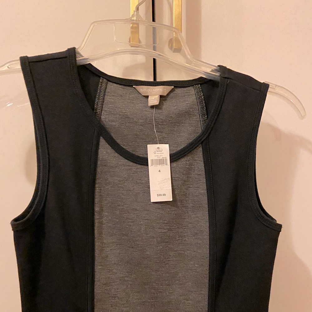 NWT Banana Republic Black and Grey Bodycon Dress - Picture 3 of 8